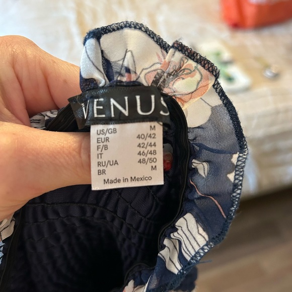 VENUS Floral High Low Dress - Blue and Cream - Picture 8 of 8